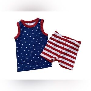 Hanna Andersson Size 100, 4, Stars & Stripes Tank Pajamas Set